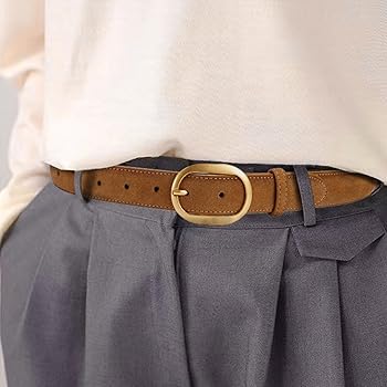 Amazon | [JIARY] レディース スエードレザーベルト ゴールド